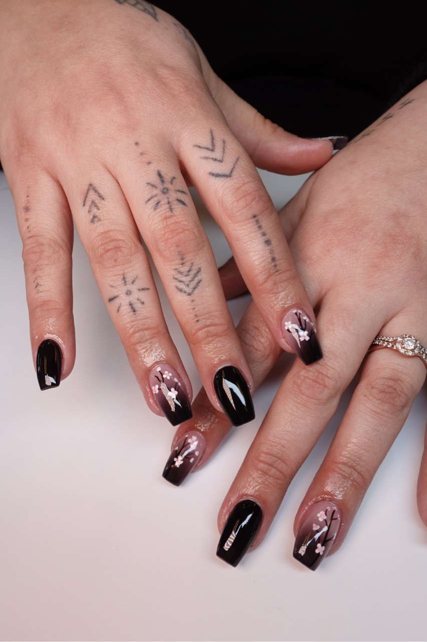 Vibrant nail design with colorful accents