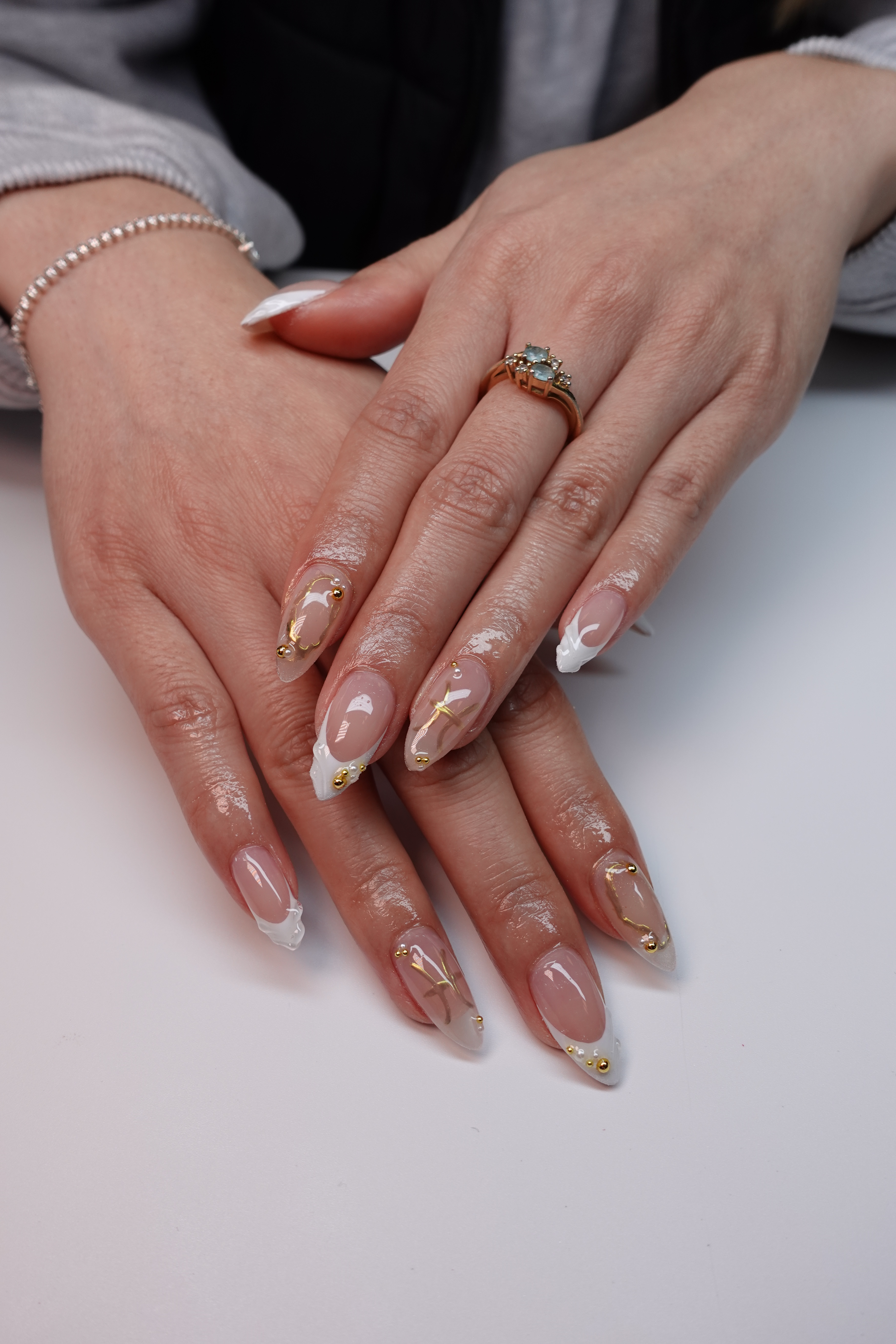 Beautiful nail design with floral pattern